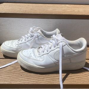 Nike White Air Force Ones - Youth 6.5/Womens 8.5/Euro size 39